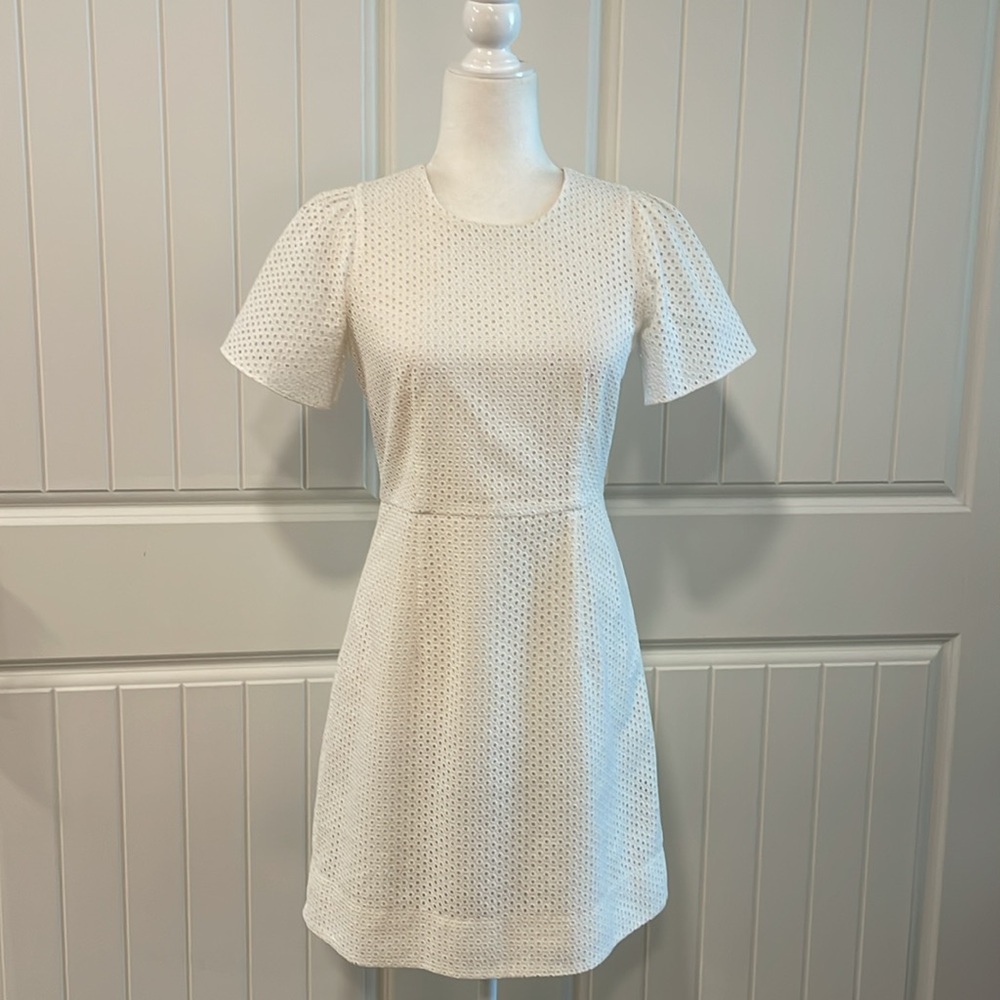 J. Crew Flutter Sleeve Eyelet Dress